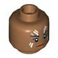 Minifig Head Valkyrie, Eyebrows, White Tattoos on Forehead and Cheeks Print