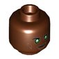 Minifig Head Green Lantern (John Stewart), Green Eyes, Eyebrows, Green Eyes, Smirk / Angry Print