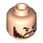 Minifig Head Aquaman, Dual Sided, Eyebrows, Reddish Brown Beard, Neutral / Angry with White Eyes Print [Hollow Stud]