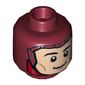 Minifig Head The Flash, Balaclava, Light Nougat Face, Open Mouth Smile / Closed Mouth Smile Print