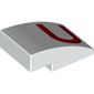 Slope Curved 3 x 2 No Studs with Red 'U' Print