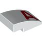 Slope Curved 3 x 2 No Studs with Red 'A' Print