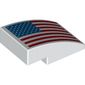 Slope Curved 3 x 2 No Studs with USA Flag Print