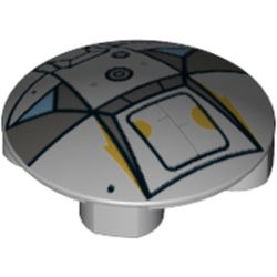 Plate Round 2 x 2 with Rounded Bottom [Boat Stud] and Metal Panels, Door, and Rust Print