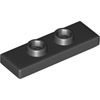 Black Plate Special 1 x 3 with 2 Studs with Groove and Inside Stud Holder (Jumper)