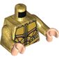 Torso Armor with Metallic Gold Plates Print, Pearl Gold Arms, Light Nougat Hands