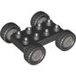 Duplo Car Base 2 x 4 with Black Tires with Tread & Silver Classic Wheels Design