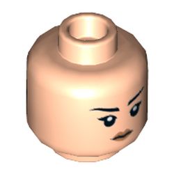 Minifig Head Resistance Gunner Paige, Eyebrows, Orange Lips / Pilot Breathing Mask Print