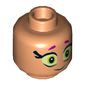 Minifig Head Starfire, Magenta Eyebrows, Large Eyes, Smile / Scared Print