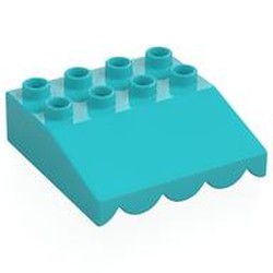 Duplo Roofpiece Slope 33 4 x 4 with Awning Overhang with 5 Bottom Tubes