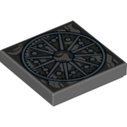 Tile 2 x 2 with Wheel, Radiating Lines/Spokes print