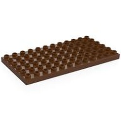 LEGO part 18921 DUPLO PLATE 6X12 in Reddish Brown