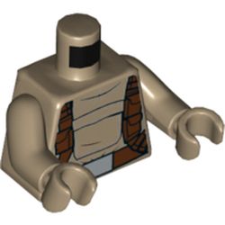 Torso Hoodie Jacket with Large Central Pocket and Reddish Brown Utility Belts Print (Resistance Trooper), Dark Tan Arms and Hands
