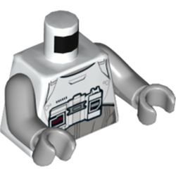 Torso Armor with Light Bluish Gray Undershirt Print (First Order Walker Pilot), Light Bluish Gray Arms and Hands
