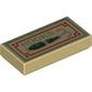 Tile 1 x 2 with Fishing Hook print