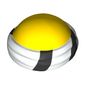Bald Head with White Bandana with Black Stripes Print
