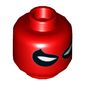 Minifig Head Scarlet Spider (Spider-Man), Large White Eyes Squinting Print [Hollow Stud]