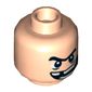 Minifig Head Sandman, Unibrow, Wide Grin with Missing Tooth Print [Hollow Stud]