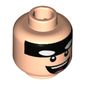 Minifig Head Batman, Black Stripe on Forehead, Big Open Smile with Teeth Print [Hollow Stud]