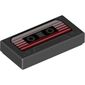 Tile 1 x 2 with Cassette Tape print