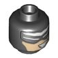 Minifig Head Batman, Balaclava, Sunglasses, Nougat Face, and Teeth Grin Print [Hollow Stud]