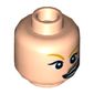 Minifig Head Supergirl, Dark Orange Lips, Wide Crooked Grin with Teeth Print [Hollow Stud]