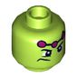 Minifig Head Brainiac, Frown, Magenta Connected Dots Print [Hollow Stud]