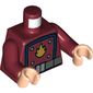 Torso Jacket with Dark Blue Square, Belt, and Star-Lord Fire Logo Print, Dark Red Arms, Light Nougat Hands