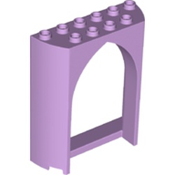 LEGO part 10035565 WALL 2X6X6, 1/2 CIRCLE, W/ CUT OUT in Lavender