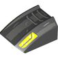 Slope Curved 2 x 2 with Lip, No Studs with Rugged Gray Strip and Yellow Lights Print