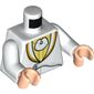 Torso Tuxedo with Bright Light Yellow Shirt Print, White Arms, Light Nougat Hands