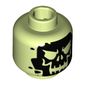 Minifig Head Doctor Phosphorus, Black Skull Print [Hollow Stud]