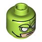 Minifig Head Killer Moth, Mask, Sewing Seams, White Eyes, Angry Expression Print [Hollow Stud]