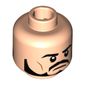 Minifig Head General Zod, Dual Sided, Eyebrows, Beard, Mustache, Black Eyes / Red Eyes Print [Hollow Stud]