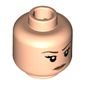 Minifig Head Black Canary, Reddish Brown Eyebrows, Neutral / Screaming Print