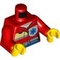Torso Jacket with Bright Light Yellow with Blue Star of Life Logo Print, Red Arms, Yellow Hands