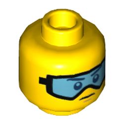 LEGO part MINI HEAD, NO. 2439 in Bright Yellow/ Yellow