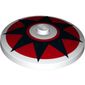 Dish 4 x 4 Inverted [Radar] with Black Star, Red Circle Print