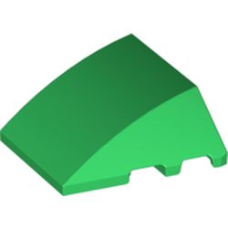 LEGO part 64225 BRICK 4X3 W. BOW/ANGLE in Dark Green/ Green