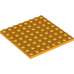 LEGO part 10041539 PLATE 8X8 in Flame Yellowish Orange/ Bright Light Orange