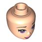 Minidoll Head with Lavender Eyes, Dark Pink Lips, Open Mouth Print