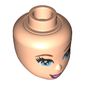 Minidoll Head Bright Light Blue Eyes, Dark Pink Lips, Open Mouth print