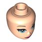 Minidoll Head with Blue Eyes and Magenta Lips with Smirk Print