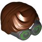 Hair and Large Thick Glasses, Parted and Wavy with Green Eyes Print (Robin