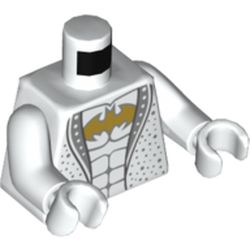Torso Disco Tuxedo, Gold Batman Logo on Shirt Print, White Arms and Hands