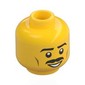 Minifig Head Fred Finley, Mustache, Eyebrows, Open Mouth Print [Hollow Stud]