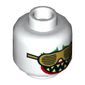 Minifig Head Joker, Green Eyebrows, Gold Grille Glasses, Red Lips, Sharp Teeth, Open Mouth / Closed Mouth with 1 Fang Print