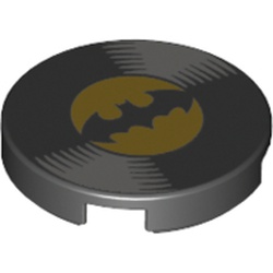 Tile Round 2 x 2 with Vinyl Record and Batman Logo Print