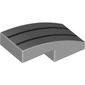 Slope Curved 2 x 1 No Studs [1/2 Bow] with 2 Silver Lines print
