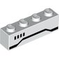 Brick 1 x 4 with 4 Black Squares and Black Stripe (Stormtrooper) Print